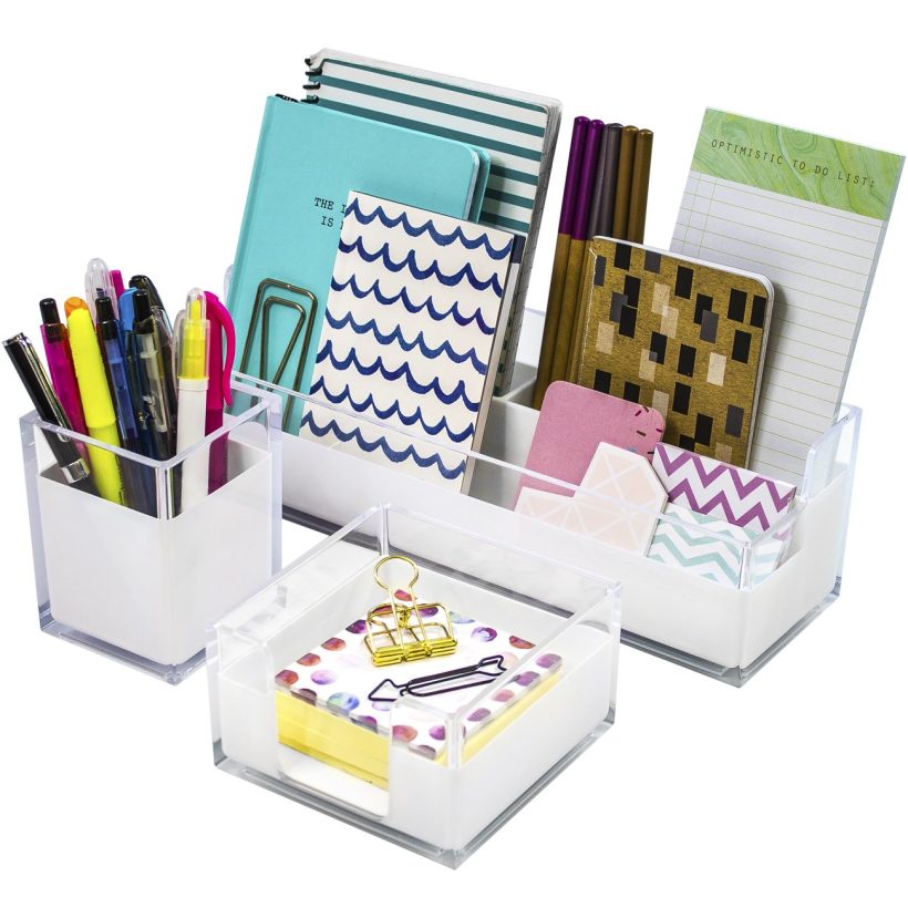 Sorbus Acrylic Desk Organizers Set – 3-Piece