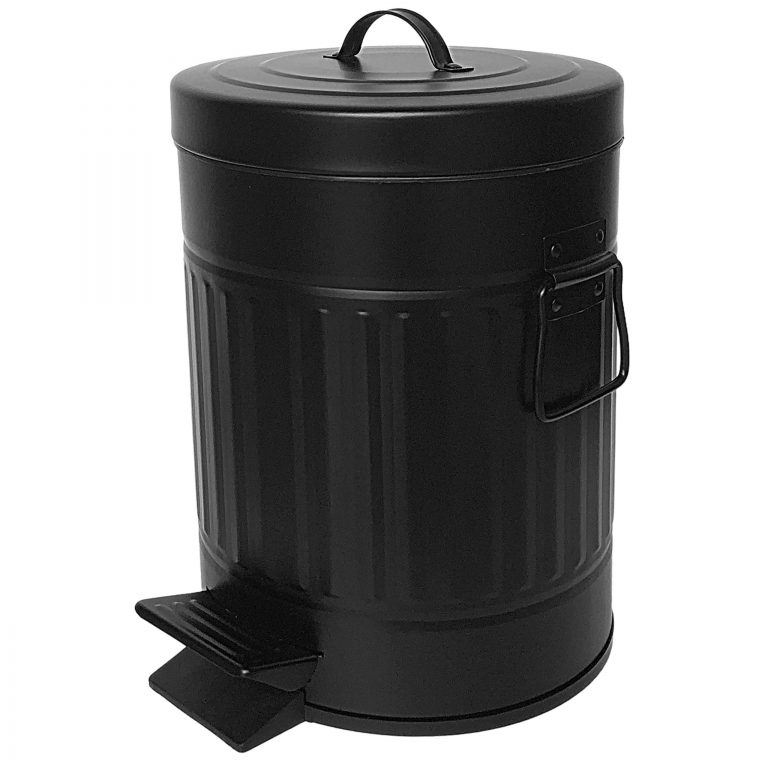 Autumn Alley Black Bathroom Trash Can with Lid