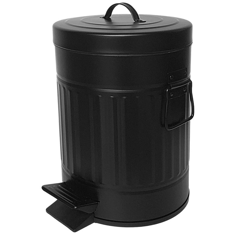Autumn Alley Black Bathroom Trash Can with Lid