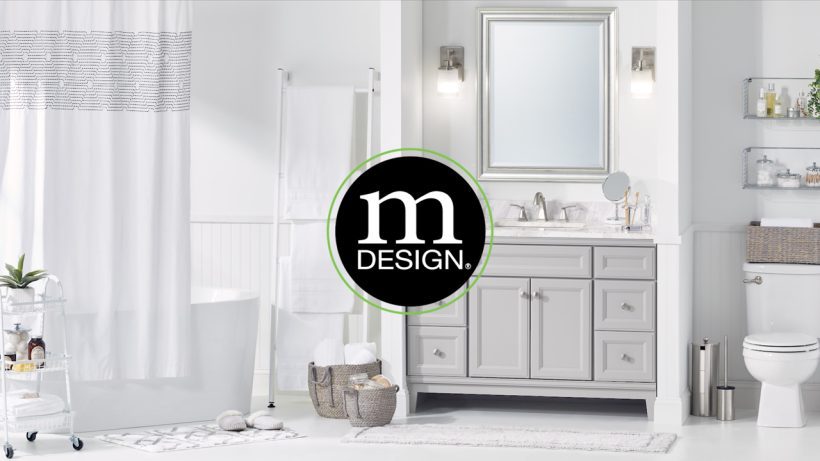 mDesign Modern Bathroom Storage and Toilet Brush Set