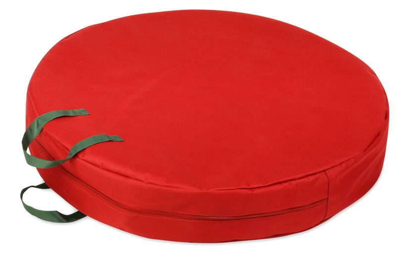 Honey-Can-Do 30" Canvas Wreath Storage-Red