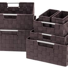 Woven Basket Bin Container Tote Cube Organizer Set