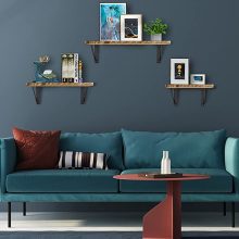 AIBORS Floating Shelves for Wall, Rustic Wood Wall Shelves Decor Set