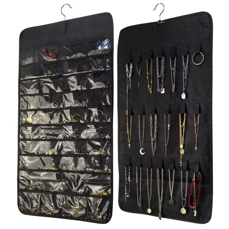 Hanging Jewelry Organizer, 2pcs 60 Pockets and 20 Hook