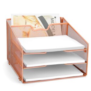 File Holder Organzier with 3 Letter Tray