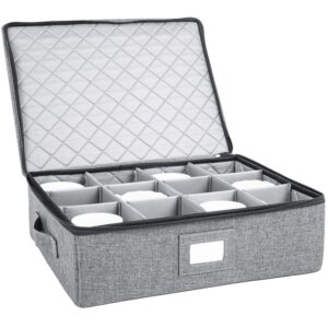 Cup and Mug Storage Box, Holds 12 Coffee Mugs and Tea Cups