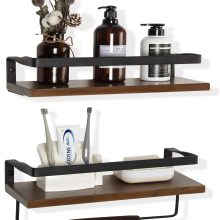 Rustic Wood Decor Shelf Set of 2 for Kitchen, Bathroom