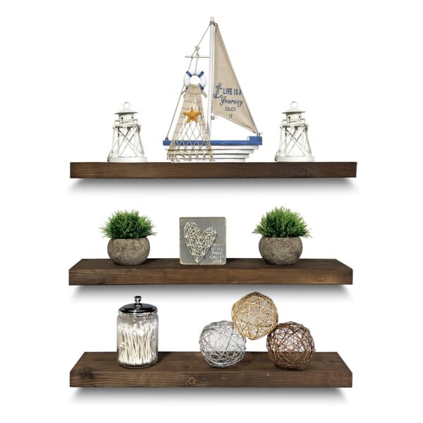 Rustic Farmhouse 3 Tier Floating Wood Shelf