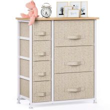 7 Drawer Fabric Dresser Storage Tower, Dresser Chest