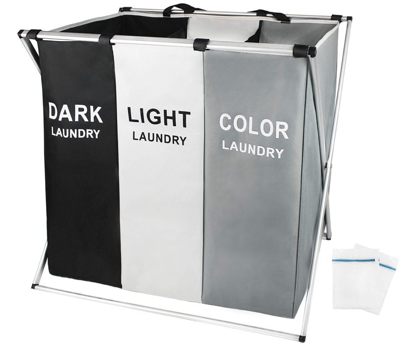 Moloni 150L 3 Sections Laundry Hamper Basket Sorter
