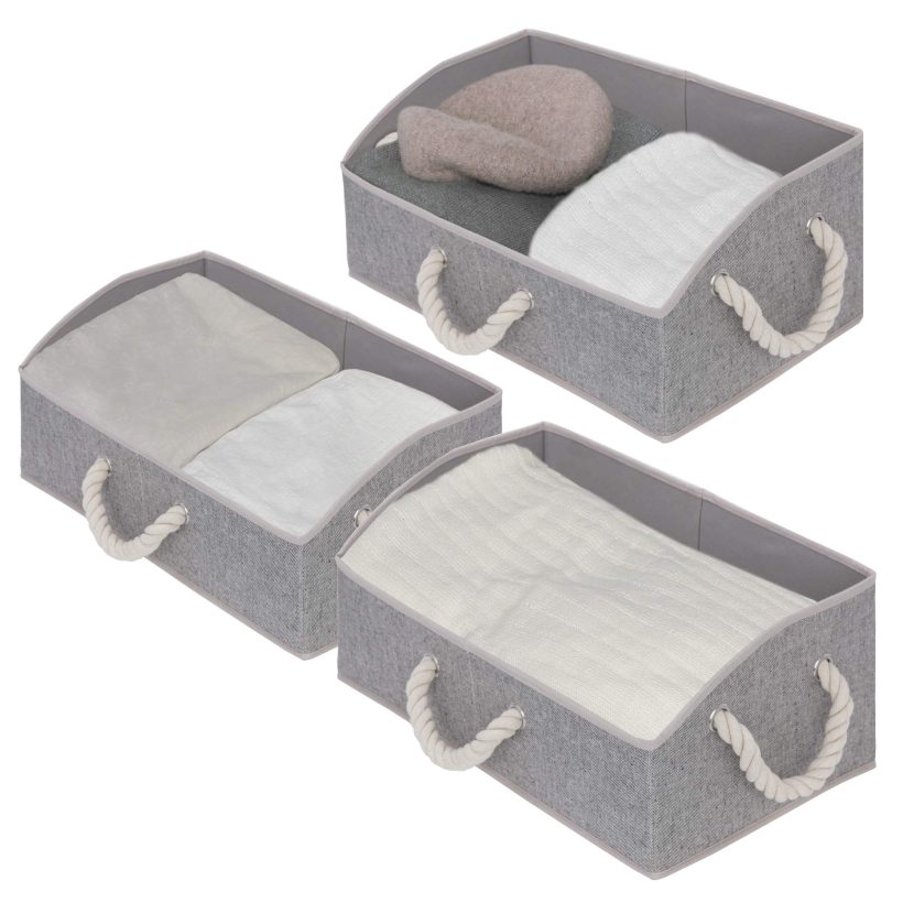 StorageWorks Closet Baskets, Cotton Fabric Baskets for Closet Shelves