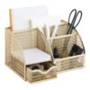 Designer Metal Gold Desk Organizer - Metal with Gold Finish