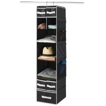 9 Shelf Hanging Closet Organizer with 5 Drawer Organizers