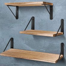 AIBORS Floating Shelves for Wall, Rustic Wood Wall Shelves Decor Set