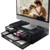Metal Mesh Computer Desk Organizer with Dual Pull Out Storage