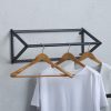 MBQQ Modern Black Metal Clothing Racks Wall Mounted