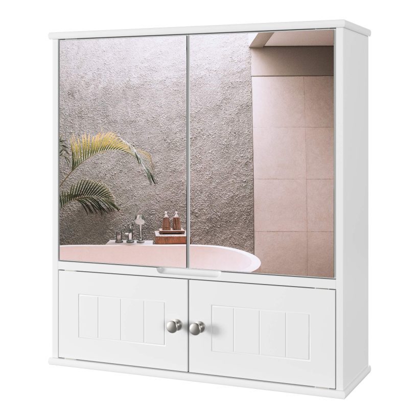 Medicine Cabinet with Doors and Adjustable Shelf