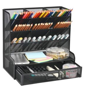 Marbrasse Mesh Desk Organizer, Multi-Functional Pen Holder