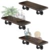 Pipe Rustic Wood Floating Shelf