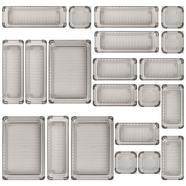 Kootek 21 Pcs Desk Drawer Organizer Trays 4-Size, Bathroom Drawer