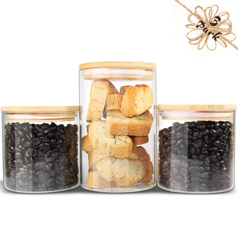 Glass Jars with Bamboo Lids Urban Green