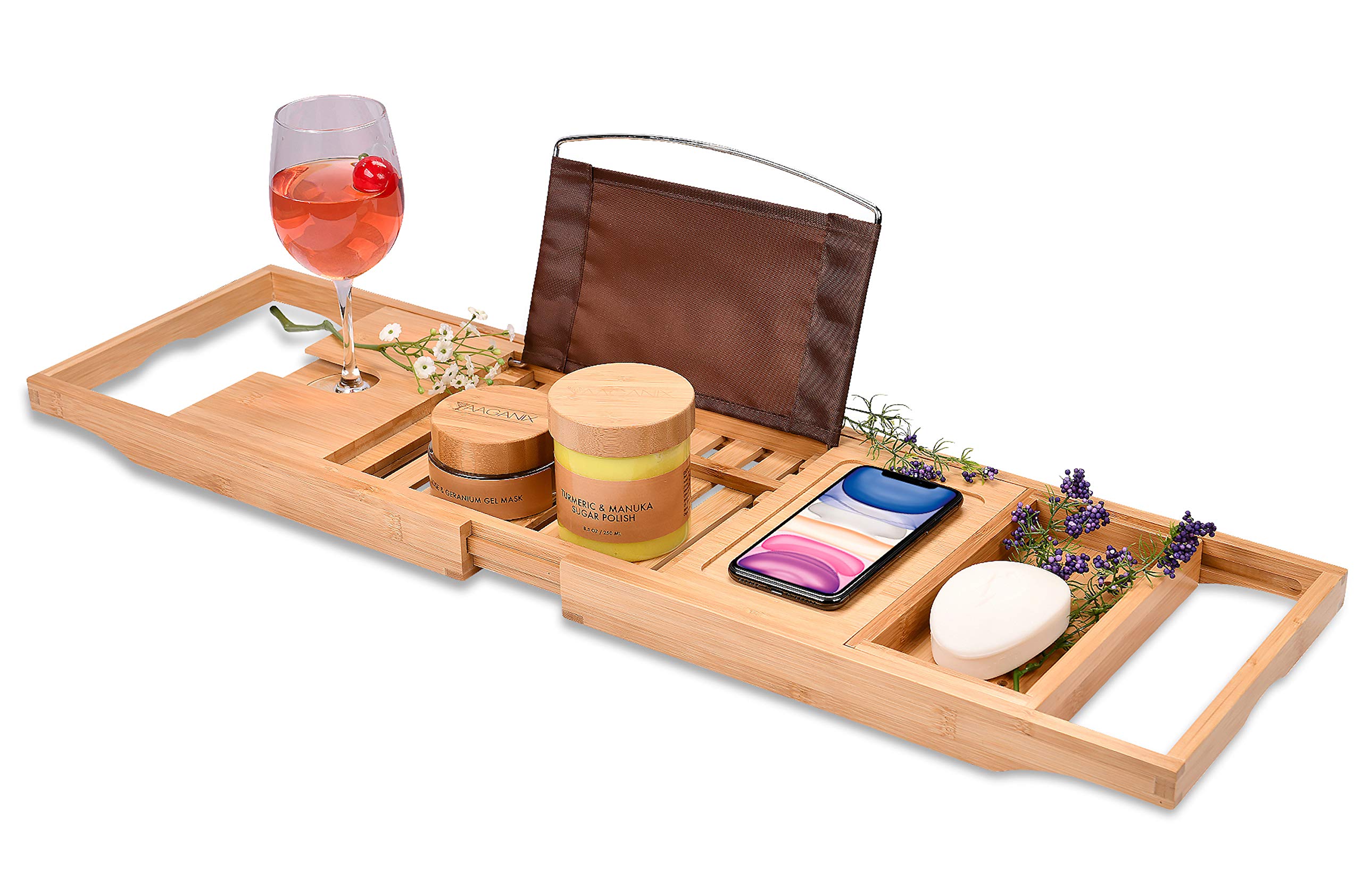Bamboo Bathtub Tray - Perfect Expandable Bathtub Caddy