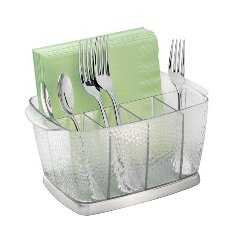 iDesign Rain Plastic Silverware Caddy Organizer Flatware Holder