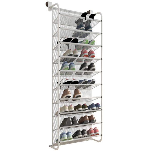 TZAMLI 10-Tier Shoe Rack Over The Door Shoe Organizer
