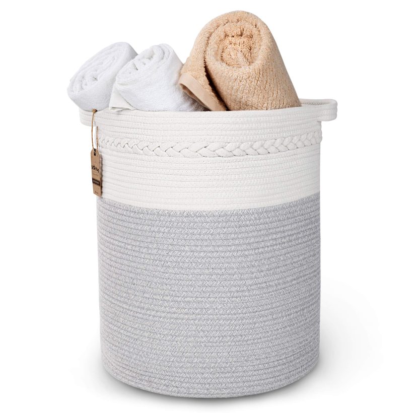 StarHug Large Woven Storage Basket - 20 x 18 inch Laundry Hamper