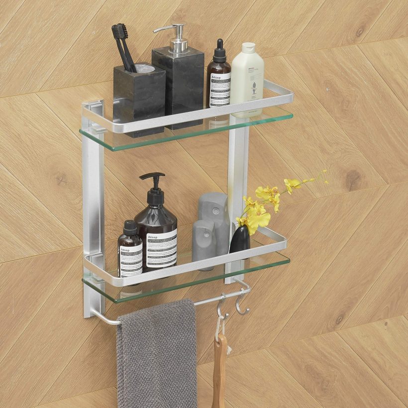 BESy Heavy Duty Lavatory Glass Bathroom Shelf