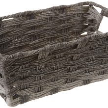 Whitmor Split Rattique Small Shelf Tote-Gray Wash