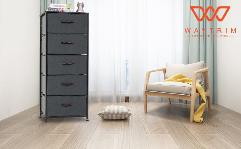 WAYTRIM Vertical Dresser Storage Tower with 5 Drawers