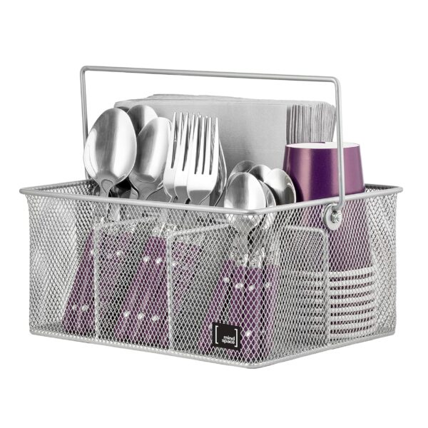 Kitchen Condiment Organizer and Flatware Utensil Caddy