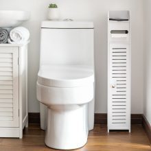 Bathroom Storage Corner Floor Cabinet with Doors and Shelves
