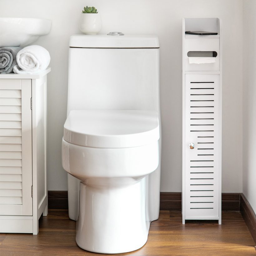 Bathroom Storage Corner Floor Cabinet with Doors and Shelves