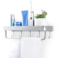 Towel Bar No Drilling Wall Mount Shower Storage
