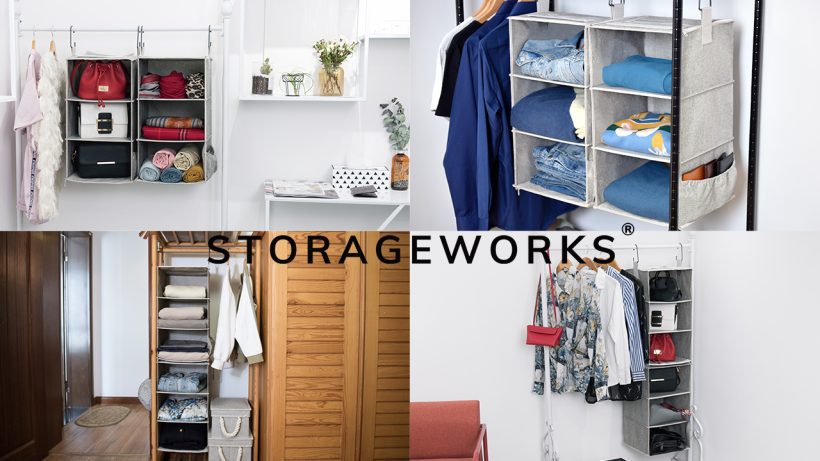 5-Shelf Jumbo Hanging Storage Closet Hanging Organizer for Closet Rod