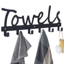 Black Sandblasted Wall Mounted 6 Hook Door Hooks