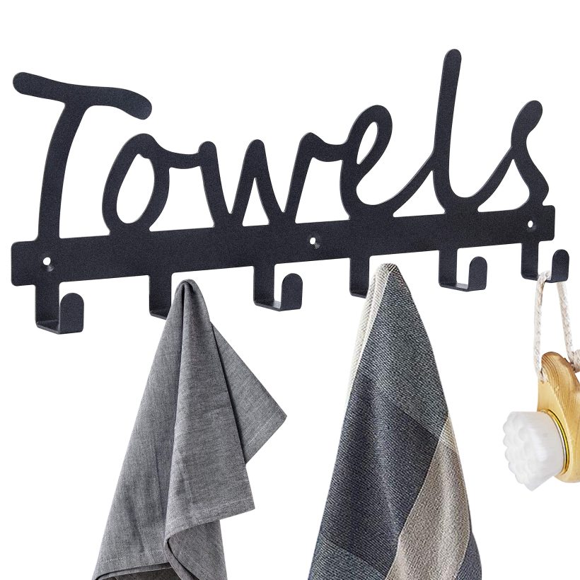 Black Sandblasted Wall Mounted 6 Hook Door Hooks