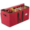 Large Christmas Ornament Storage Box with Dual Zipper Closure