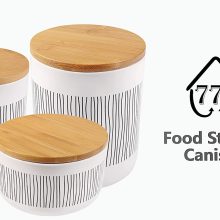 Ceramic Food Storage Canister with Airtight Wooden Lid