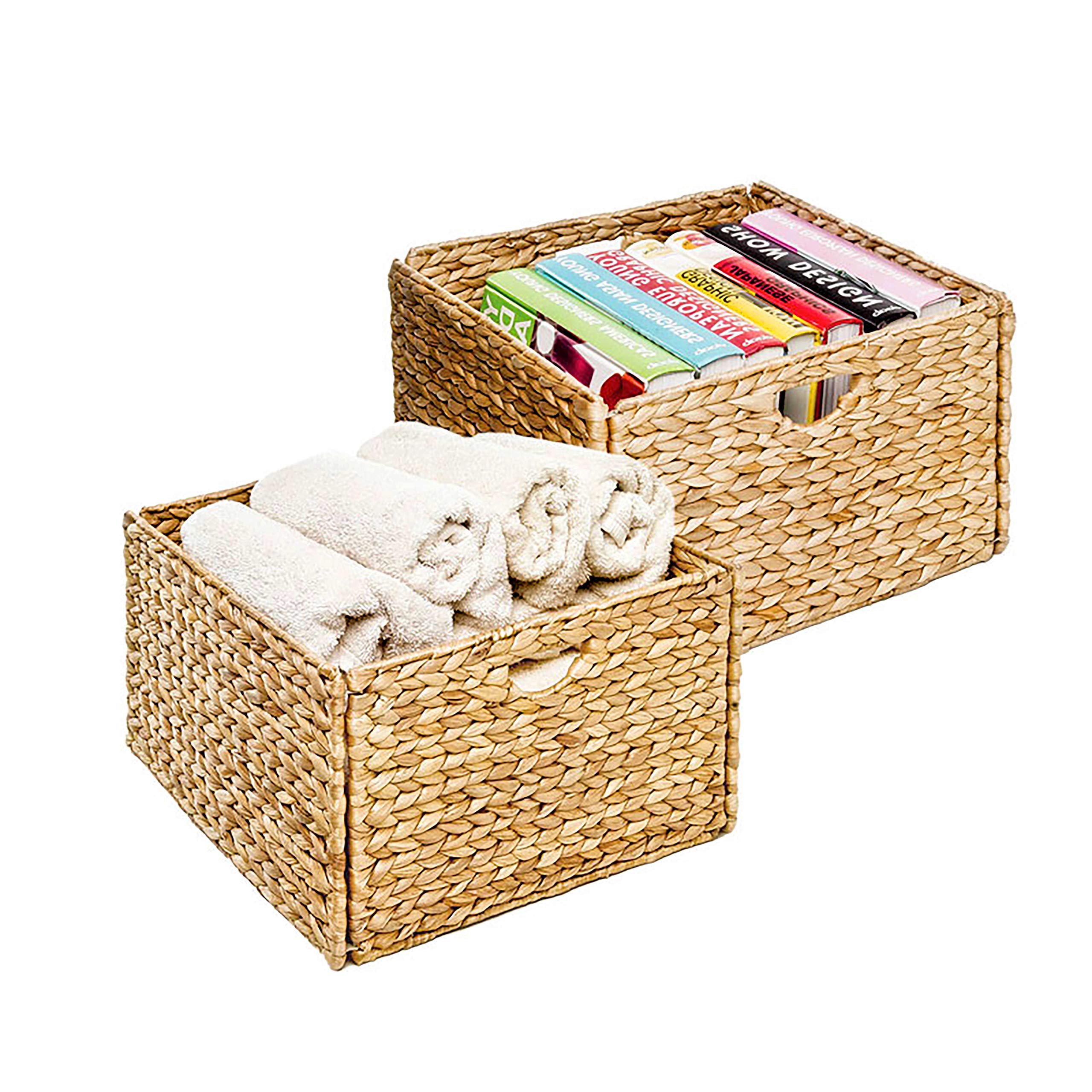 Storage Basket Bin Foldable Handwoven Water Hyacinth