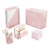 Blu Monaco 5 Piece Pink Office Supplies Desk Organizer Set