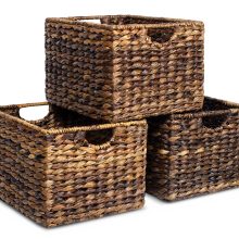 BIRDROCK HOME Woven Storage Shelf Organizer Baskets with Handles