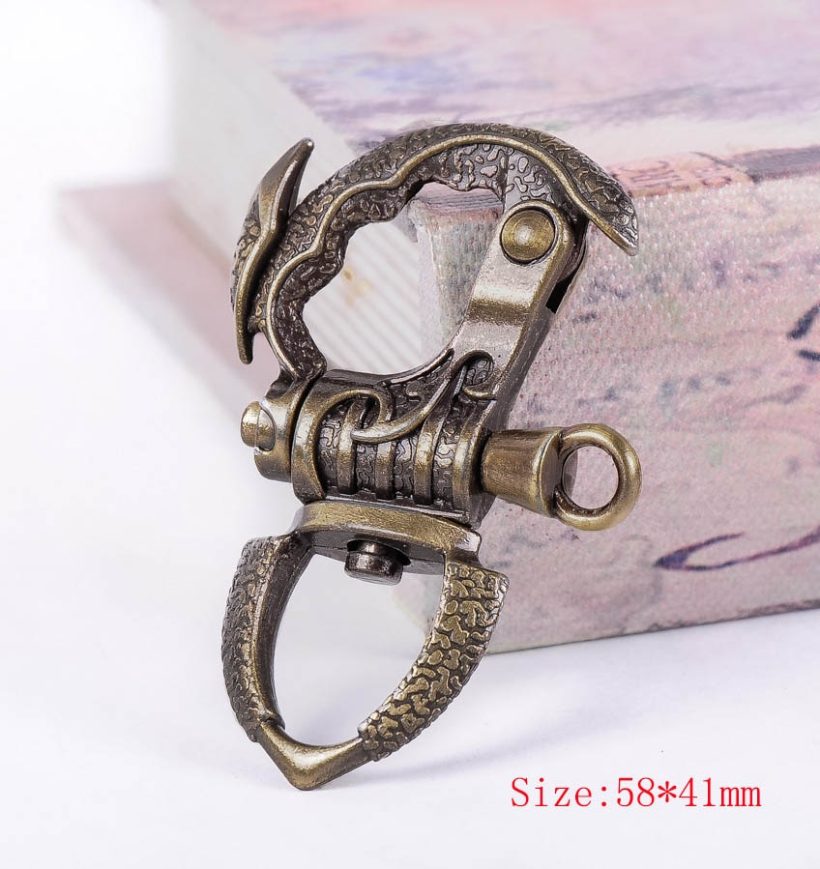 Ride in Style: Heavy Duty Brass Motorcycle Biker Clasp Key Chain Fob