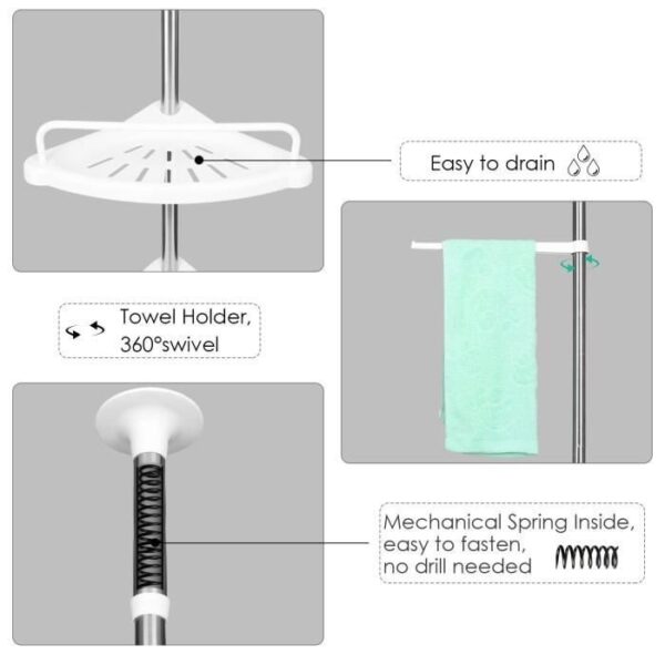 Shower Storage Rack No Drilling Organizer