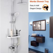Shower Storage Rack No Drilling Lavatory Organizer