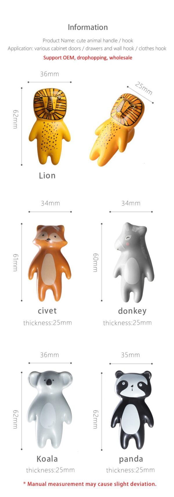 Nordic Animal Wall Hooks: Ceramic Furniture Hangers for a Unique Touch