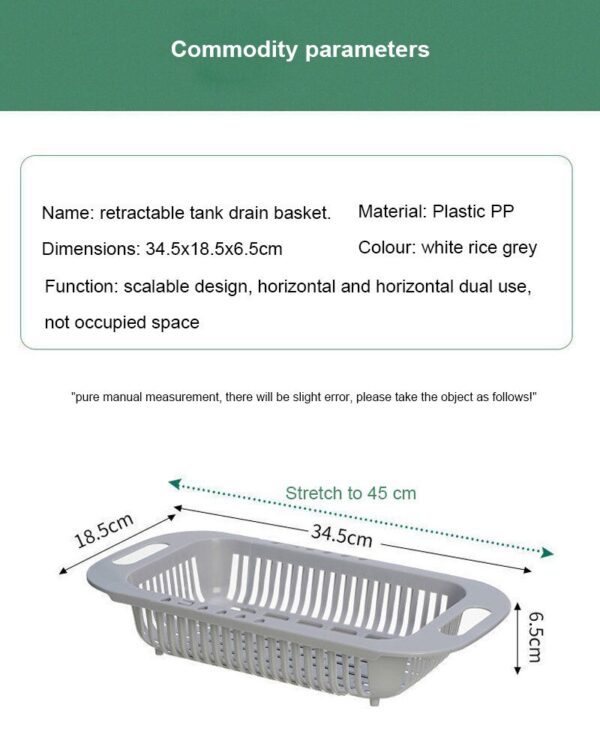 Retractable Sink Drain Basket Storage Rack for Kitchen
