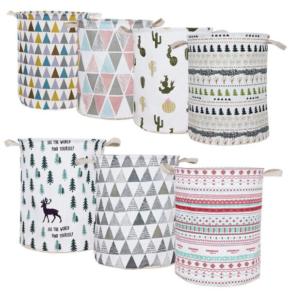 Foldable Laundry Basket Round Storage Bin Large